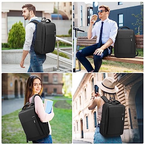 HOMIEE 17 Inch Laptop Backpack Slim Durable Business Backpack | USB Charging Port, Lightweight, Durable & Water-Resistant, Luggage Strap, Casual Daypack for School Work Travel