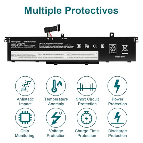 Futurebatt L19C6P71 Battery Replacement for Lenovo ThinkPad P15 P17 T15G G1 G2 Gen 1 2 Mobile Workstation 20ST 20SU 20SN 20SQ 20YS 20YR 20UR 20US 20ST000DGE 5B10W13958 5B10W13959 - size: L19C6P71