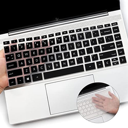 2 PCS Keyboard Cover for HP Laptop 14 & HP Pavilion x360 14m-dw 14m-dy 14-dv, HP 14m-dw1010wm dw1023dx dw1033dx 14m-dy0033dx 14m-dy0023dx 14m-dy0013dx 14m-dw1013dx dw0023dx dw0033dx - color: Black+Clear