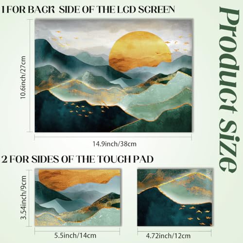 SUPERDANT Laptop Skin Sticker Laptop Decals Mountain Personalized Universal Notebook Computer Wrap Vinyl Skin Stickers Cover Art Decal Removable 12-15.6 Inch Waterproof Scratch-Resistant Gifts - style: Golden Green Mountain Range