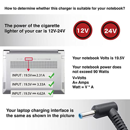19.5V 4.62A 3.33A 2.31A Laptop Charger Compatible for HP Laptop Envy EliteBook TouchSmart Folio Pavilion Stream Spectre Zbook chromebook Notebook Adapter Power Supply 90W 65W 45W