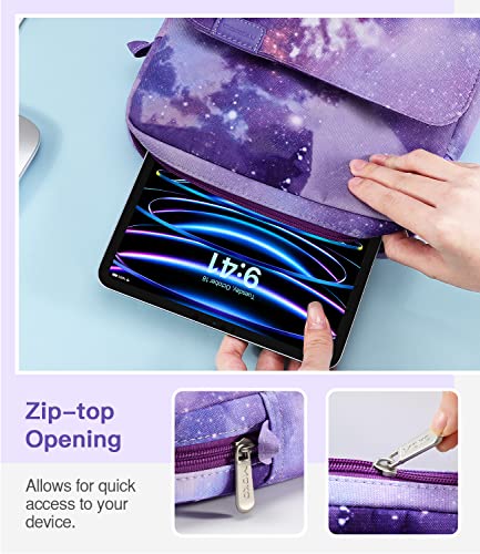 MoKo 13 Inch Tablet Sleeve Bag Carrying Case with Shoulder Strap Handle | Fits iPad Pro 13-inch M5, iPad Air 13-inch M4/M3, iPad Pro 12.9 M2/M1 and Tab S8+/S9+ 12.4, Purple Starry Sky - color: Purple Starry Sky, size: 12.9 inch