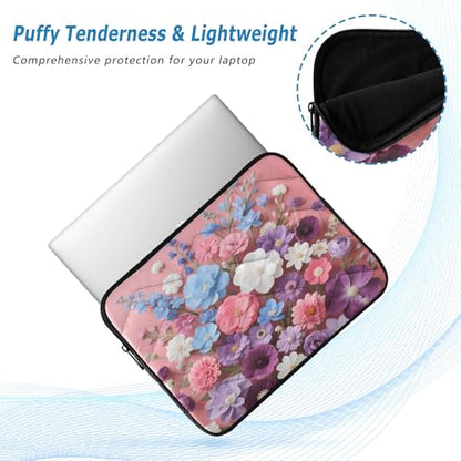 Flower Bouquet 15-16 Inch Quilted Laptop Sleeve Case Soft Notebook Protector Bag Computer Carrying Case - color: Flower Bouquet, size: Large