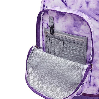Travelers Club 18" Rolling Backpack with Shoulder Straps, Purple Tye - color: Purple Tie, size: 18 Inch