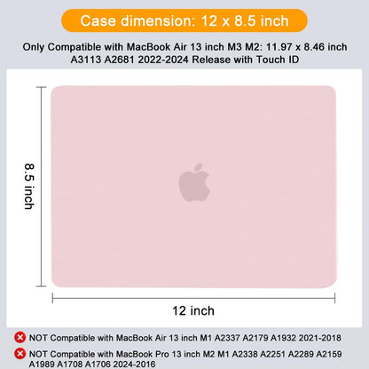 MOSISO Compatible with MacBook Air 13 inch Case M5 2026 M4 M3 M2 2025-2022 | A3449 A3240 A3113 A2681, Scratches-Resistant Protective Hard Shell for MacBook Air 13.6 inch Case, Baby Pink - color: Baby Pink