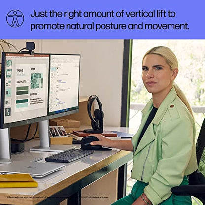 HP 920 Ergonomic Vertical Mouse Wireless Bluetooth 5.3 & USB Dongle, 5 Programmable Buttons, 16 Week Battery, Multi-Device, Multi-OS - style: Vertical Ergo