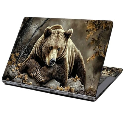 Laptop Skin Sticker Decal 12" 13" 13.3" 14" 15" 15.6",Waterproof Scratch Resistant Vinyl,Reusable Easy to Apply,for MacBook HP Dell Notebooks Netbooks Laptop,2 Wrist Pads,Autumn Bear Forest - color: Autumn Bear Forest