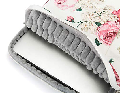 Kinmac 360° Heavy Duty Protective Laptop Sleeve Case Bag Cover with Handle for MacBook Air 13 inch,iPad Pro 13 inch and 13.3 inch HP,Dell,Lenovo,Asus,Acer Laptop (Peony) - color: Peony, size: 12 inch-13.3 inch