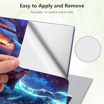 Laptop Skin Sticker Decal, Universal Reusable Vinyl Laptop Cover for 12" 13" 13.3" 14" 15" 15.4" 15.6" Notebook PC, Reusable Waterproof Scratch-Resistant with 2 Wrist Pads,Art Galaxy Ship - color: Art Galaxy Ship
