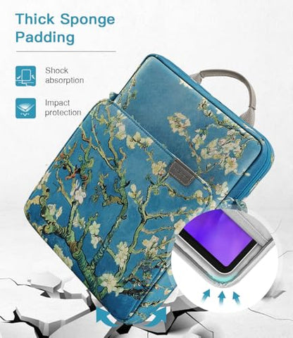 MoKo 13 Inch Tablet Sleeve Bag Carrying Case with Shoulder Strap Handle | Fits iPad Pro 13-inch M5, iPad Air 13-inch M4/M3, iPad Pro 12.9 M2/M1 and Tab S8+/S9+ 12.4, Apricot Flower - color: Apricot Flower, size: 12.9 inch