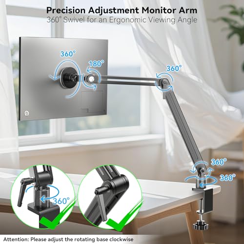 Magnetic Portable Monitor 75mm VESA Mount Arm Screen Holder Stand Clamp | Magnetic VESA,Solid Aluminum,Hold up to 4.4 lbs,Tool-Free,360° Rotation,8.3"-18.5",Foldable,Portable,Cable Clips - size: Up to 18.5''