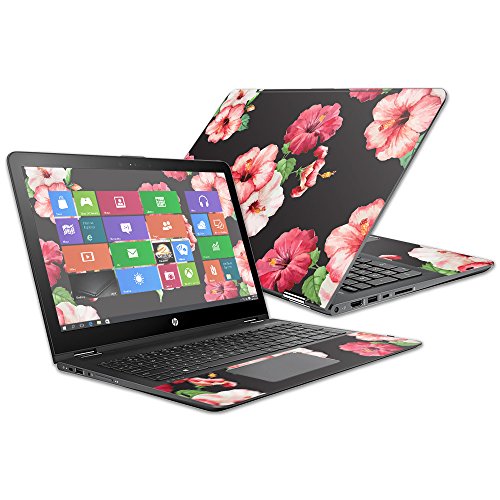 Mightyskins Skin Compatible with Hp Envy X360 15z 15" (2016) - Hibiscus | Protective, Durable, and Unique Vinyl Decal Wrap Cover | Easy to Apply, Remove, and Change Styles | Made in The USA - color: Hibiscus