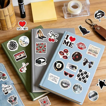 Downtown Girl Stickers for Adults - 50 Pcs Aesthetic Y2k Holographic Stickers, Waterproof Scrapbook Sticker for Women, Vinyl Decals for Laptop Water Bottle Journal Card, Party Favors - style: Downtown Girl