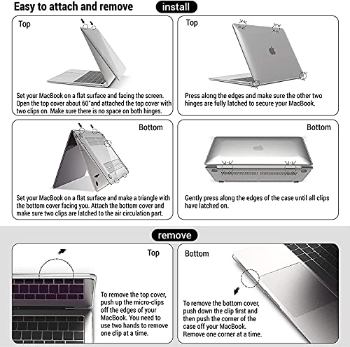 IBENZER Compatible with New MacBook Air 13 inch case 2022 2021 2020 M1 A2337 A2179 A1932, Hard Shell Case&Keyboard Cover&Screen Film for Mac Air 13 with Touch ID (2018-2022), Airy Blue, AT13ARBL+2 - color: Airy Blue