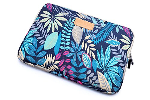 BSLVWG 11.6 Inch Laptop Sleeve Multi-Color & Size Choices Case/Water-Resistant Neoprene Notebook Computer Pocket Tablet Briefcase Carrying Bag/Pouch Skin Cover - color: Blue Leaves, size: 11.6 inch