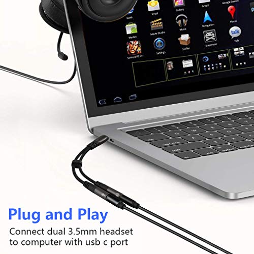 LecLooc USB C Microphone Adapter, USB C to 3.5mm Combo 3.5mm Hi Fi Audio & Mic Jack Splitter Compatible with iPhone 16 15 Pro Max/15 Pro/15 Plus,iPad Pro/Air, MacBook, Pixel 9 8 7, Galaxy S24 23 S22