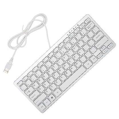 USB Wired Keyboard, 78 Keys Ultra Thin Computer Keyboard, Slim and Compact Keyboard for Laptop, Desktop, PC, Windows
