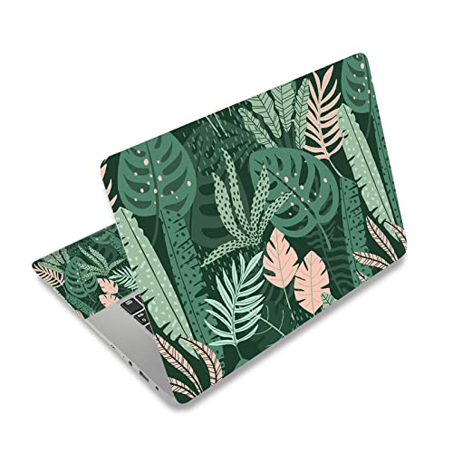 AIMSA Laptop Skin Sticker Decal, 12 13 13.3 14 15 15.4 15.6 inch Laptop Art Decal Protector Notebook Netbook PC 15.6" Universal Vinyl Cover, Pink Green Leaves - color: Pink Green Leaves