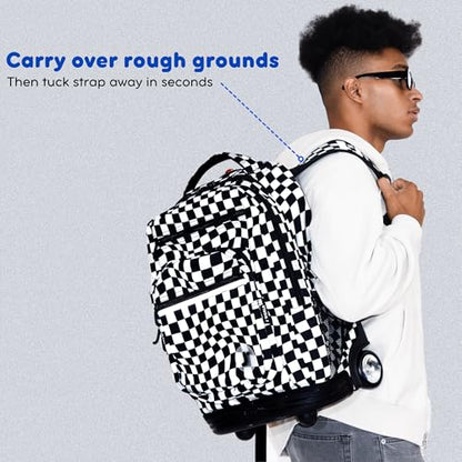 J World Sundance Laptop Rolling Backpack for Girls Boys. Roller Bookbag with Wheels, 20 Inch, Grey - color: Grey