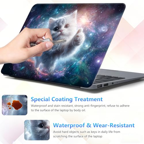Laptop Skin Sticker Decal 15-15.6 Inch with Cute Mouse Pad, Universal Reusable Vinyl Sticker for 12.1 13 13.3 14 15.4 Inch Netbook and Notebook PC, Galaxy Cat Art - color: Galaxy Cat Art