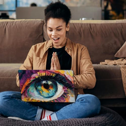 SUPERDANT Hand Drawn Eye Pattern Laptop Skin Sticker Decal Universal Vinyl Notebook Cover Fits 12 13 13.3 14 15.4 15.6 Inches Removable Waterproof Laptop Protector - style: Hand Drawn Eye