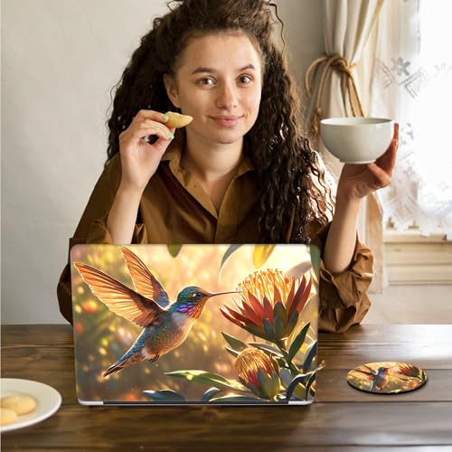 Laptop Skin Sticker Decal 15.6 Inch,12 13 13.3 14 15 15.6 in Laptop Netbook Skins for Notebook,Art Decal Removable Waterproof Scratch Resistant,Universal Vinyl Cover,Hummingbird Flower - color: Hummingbird Flower