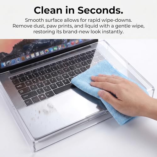 Veemoon 14inch Laptop Keyboard Cover Clear Acrylic Laptop Dust Cover Cat Keyboard Protector Waterproof Computer Case Desktop Protective Accessories for Home School Office (13.8 * 9.8 * 0.6 Inch)