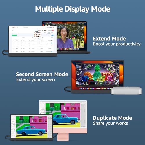 cocopar Portable Monitor 15.6 Inch 1080P FHD 60Hz 85% sRGB Travel Monitor with Speaker HDMI USB-C Second Screen for Laptop MacBook Surface PC Xbox PS4/5, VESA Mountable, with Cover Stand - size: 15.6