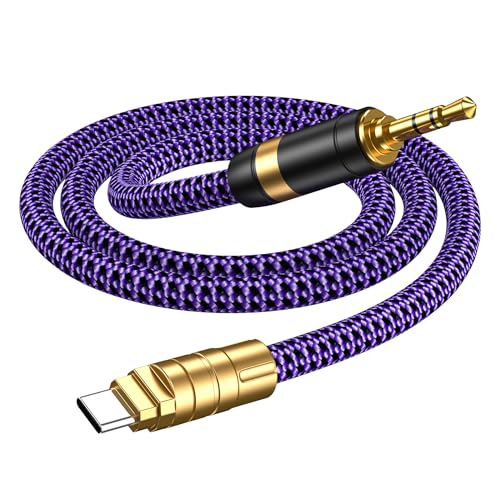 USB C to 3.5mm Audio Cable -2.5FT, Type-C to 3.5mm Jack AUX Stereo Headphone Cable and car Data Cable,Compatible with iPhone 17, 16, 15 Pro Max Plus, Galaxy S25, S24 Ultra, Pixel - size: 2.5ft/0.75m