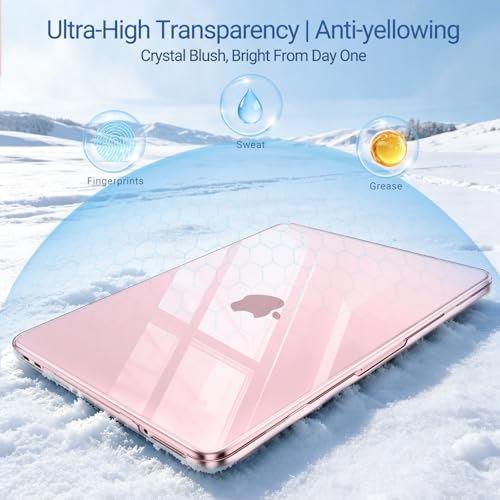 MOSISO Compatible with MacBook Neo Case 13 inch 2026 A3404 A18 Pro Chip | Ultra-Thin Surpass Natural Beauty Seamlessly Closes Protective Hard Shell Case Cover, Crystal Blush - color: Crystal Blush