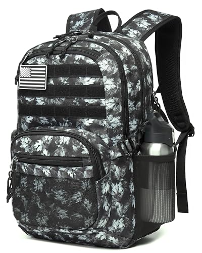 Wotony Military Tactical Backpack for Men Army 3 Days Assault Pack Bag with Molle System for Outdoor Adventures (Gray Maple Leaf, 30L) - color: Gray Maple Leaf, size: 30L
