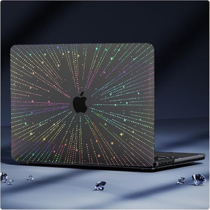 Compatible for MacBook Air 15 inch Case 2026 M5, 2023-2025 M4/M3/M2 A3448 A3241 A3114 A2941, Protective Plastic Hardshell & Keyboard Cover for Mac Air 15 inch Case, Clear Black Line - color: 01 Clear Black Line