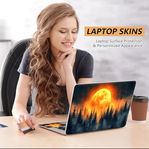 12.1”-15.6” Laptop Skin Sticker (Fits 13”, 13.3”, 14”, 15”, 15.4”) | Reusable Universal Protective Vinyl Art Decal Cover | Waterproof & Scratch-Resistant |Forest Sunrise - color: Forest Sunrise