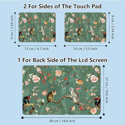 Universal Laptop Skin Sticker with 2 Wrist Pad Skins, Waterproof Scratch Resistant Vinyl Laptop Cover Decal, Cut to Fit for 11–15.6 Inch MacBook HP Dell Lenovo, Flowers Birds - color: Flowers Birds