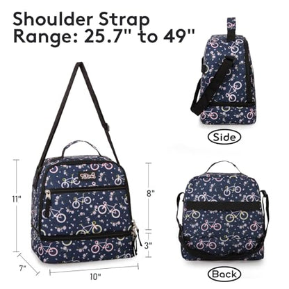 Tilami Rolling Backpack for Kids 19 inch with Lunch Bag Wheeled Laptop Backpack,Bicycle - color: Bicycle