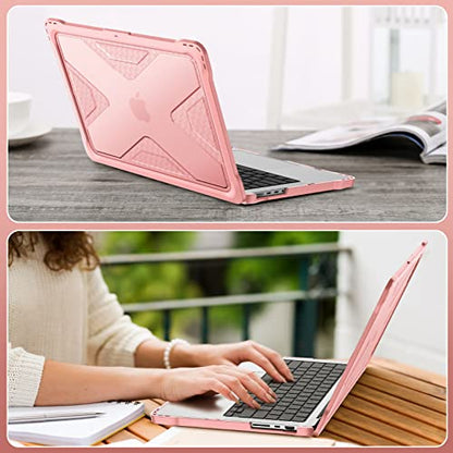 Fintie Case for MacBook Pro 14 Inch A3426 A3427 A3434 A3401 A3185 A3112 A2992 A2918 A2779 A2442 with M5 M4 M3 M2 M1 Chip (2021-2026) - Heavy Duty Rugged Hard Shell Cover, Rose Gold - color: Rose Gold