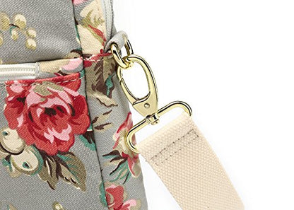 Grey Rose Pattern Waterproof Laptop Shoulder Messenger Bag Case With Rebound Bubble Protection for MacBook Pro 16 inch,LG Gram 16 inch and 15 inch-15.6 inch laptop - color: ‎‎grey Rose(cushioned)