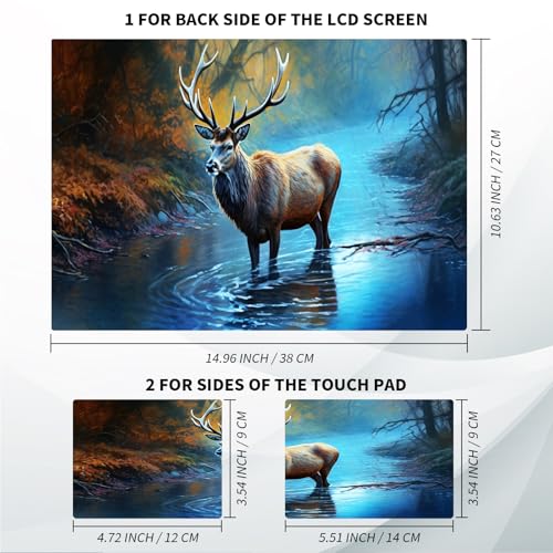 Universal Laptop Skin, DIY Cut-to-Fit Vinyl Cover Compatible with HP, Dell, Lenovo, Mac (13.3" to 15.6"), Anti-Scratch, No Residue & Bubble-Free Protective Decal Sticker, Elk River Forest Autumn - color: Elk River Forest Autumn