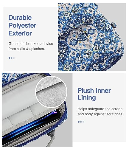MoKo 9-11 Inch Tablet Sleeve Bag Handle Carrying Case with Shoulder Strap | Fits iPad Pro/Air/A16 11-inch, iPad 10th 10.9, iPad 9/8/7th 10.2, iPadAir 5/4th 10.9 and Tab S8/S9 11-inch, Blue Bohemia - color: Blue Bohemia, size: 9-11 inch