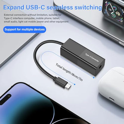 SinLoon PD 65W DC to USB C Cable DC 5521 Female to Type C Male Power Charging Cable with DC 5525 7450 7909 4530 4017 Square Converters Support 5V 9V 12V 15V 20V for Phone Tablet Laptop