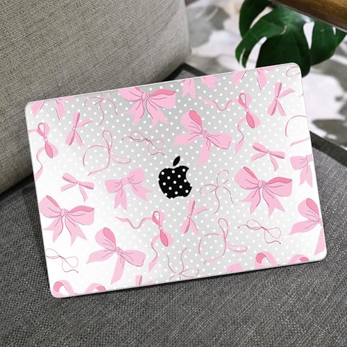 MEEgoodo Case for MacBook Pro 16 inch 2026 2024 2023 2021,Laptop Shell Compatible with M5 M4 M3 M2 M1 Pro/Max Chip,Fit Model A3429/A3428/A3403/A3186/A2991/A2780/A2485,White Polka Dots&Cute Bows - color: White Polka Dots&Cute Bows