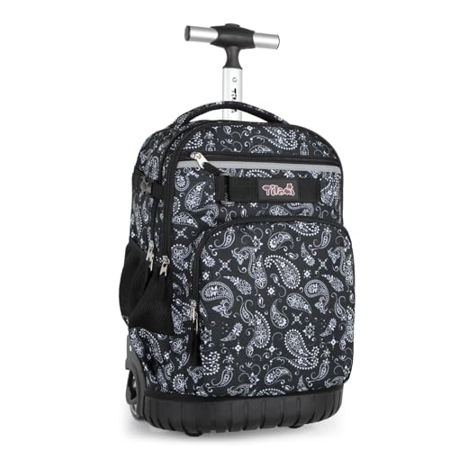Tilami Rolling Backpack for Kids 18 Inch Wheeled Bookbag for Boys & Girls for School & Travel,Diamonds - color: Diamonds