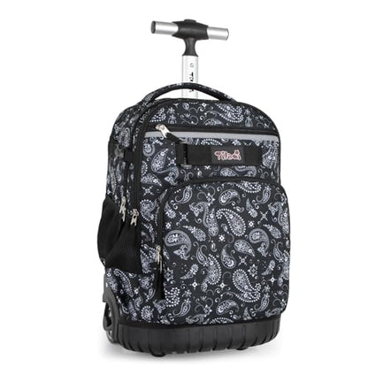 Tilami Rolling Backpack for Kids 18 Inch Wheeled Bookbag for Boys & Girls for School & Travel,Diamonds - color: Diamonds