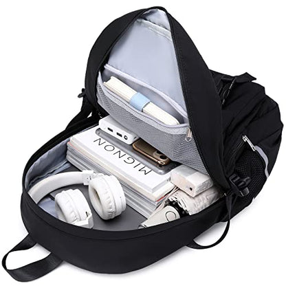 abshoo School Backpack for Girls Bookbag with Lunch Bag Teen Girls School Bag Travel Daypack (Black) - color: Black