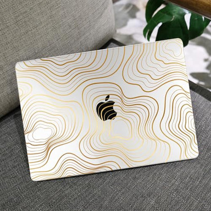 MEEgoodo for M2 MacBook Pro 13 inch Case 2022 2021 2020,Crystal Cover Fit Model A2338 M2/M1 A2251 A2289,Clear Case for 13.3-inch Laptop,Hard Shell for MacBook Pro M2, Abstract Linear Waves - color: Abstract Linear Waves