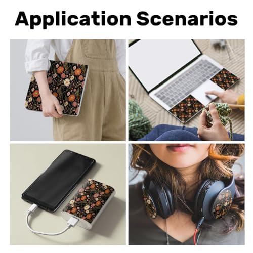 3Pcs Boho Daisy Laptop Skin Sticker Vintage Flower Universal Removable Vinyl Stickers Fits for 12.1 13 14 15.6 16 Inch Waterproof Notebook Decal Cover Gift