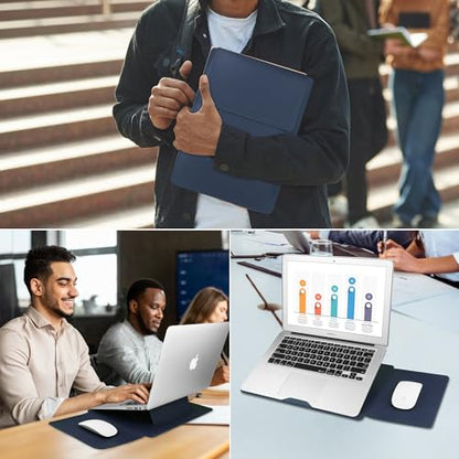 HoYiXi 13.3'' /13.6'' Laptop Sleeve Case Leather Bag with Stand Compatible with MacBook Pro 14/MacBook Air 13(M1 M2)/13.3'' Yoga/Dell XPS 13/HP/Matebook 14'' Laptop case, Blue - color: blue, size: 13.3'' / 13-14 Inch Laptop Sleeve
