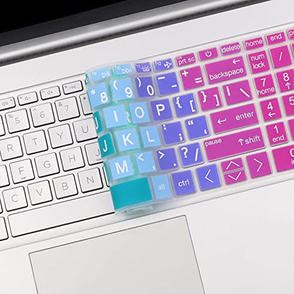 Large Print Keyboard Cover for HP 17.3" Laptop 17t 17z 17-cn 17-cp Series 17t-cn300 17-cp2025dx 17t-cn200 17-cn3003dx 17-cn2083dx 17-cn2063cl 17-cp0700dx 17-cp1035cl 17-cn1063cl 17-cn0023dx cp2124od - color: Rainbow(Big Letters)