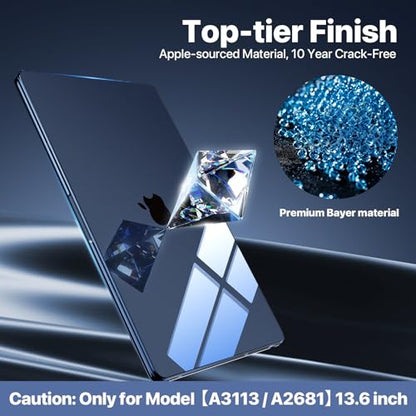 Soonjet Compatible with MacBook Air 13 inch Case, Crystal Clear Shell, Fits 2026-2022 M5/M4/M3/M2,A3449 A3240 A3113 A2681, Color-Matched Transparent Design for MacBook Air 13.6 inch - color: Crystal Midnight
