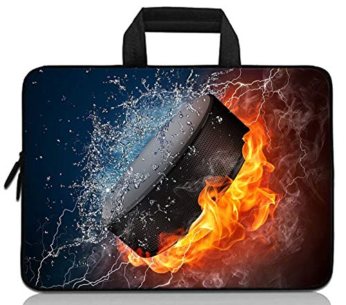 14 15 15.4 15.6 inch Laptop Handle Bag Computer Protect Case Pouch Holder Notebook Sleeve Neoprene Cover Soft Carrying Travel Case for Dell Lenovo Toshiba HP Chromebook ASUS Acer (Hockey Fire) - color: Hockey Fire